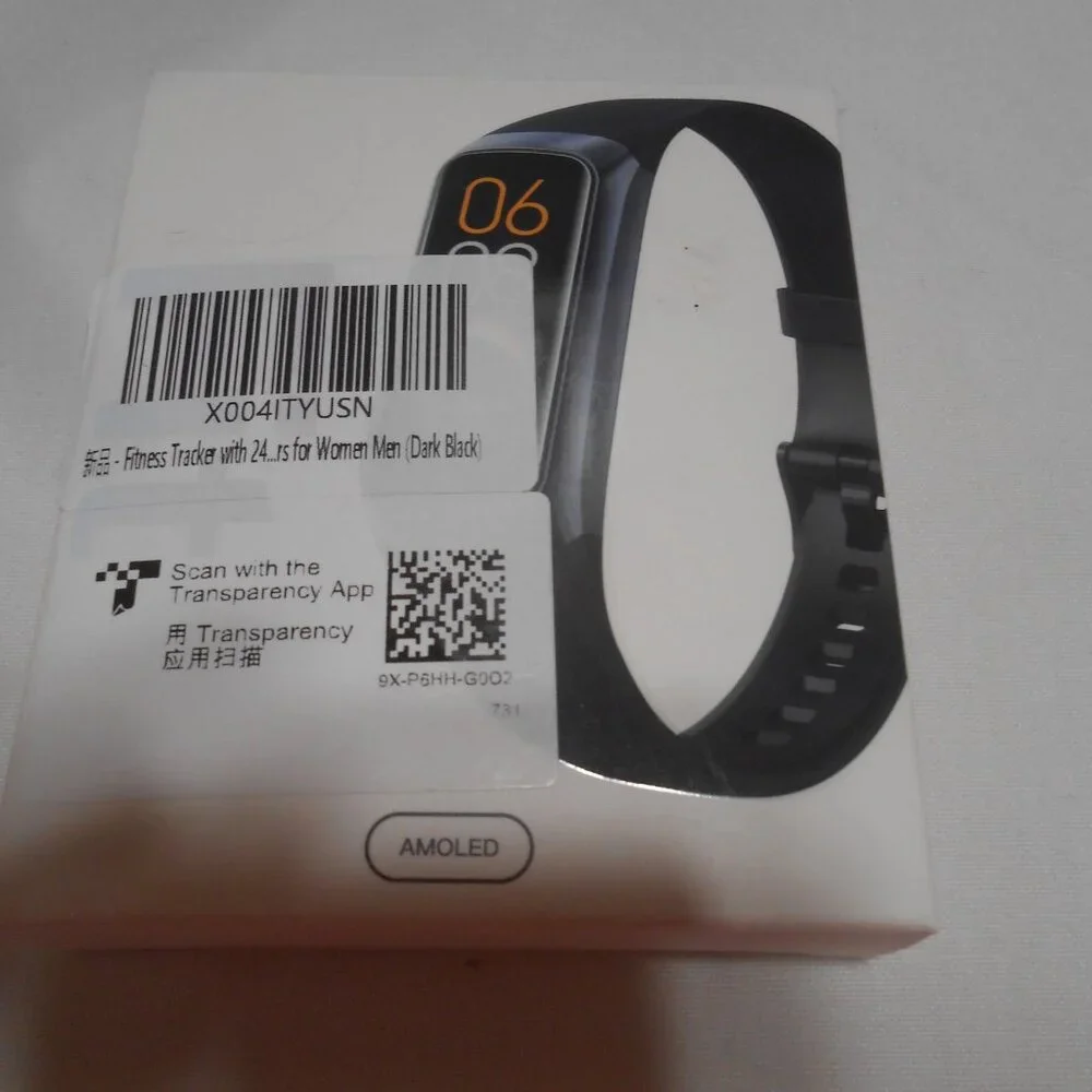 AMOLED FITNESS TRACKER WATCH UNISEX BLK BLUETOOTH ANDROID 4.4+ IOS 9.0+ NIB 🌟
